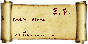 Bodó Vince névjegykártya