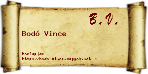 Bodó Vince névjegykártya