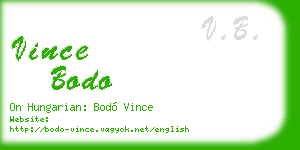 vince bodo business card