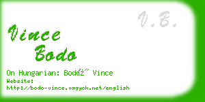 vince bodo business card